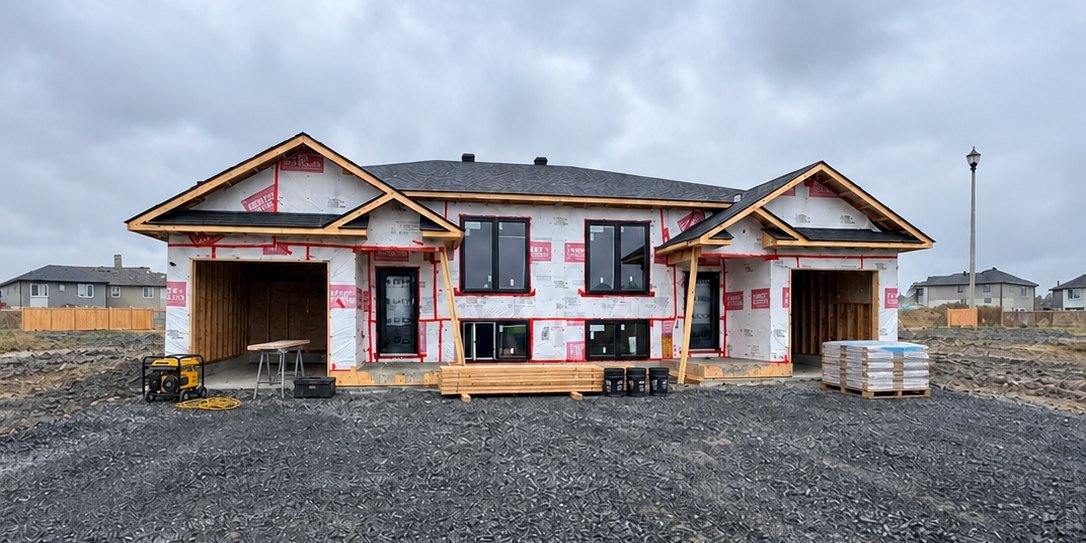 159 / 159A Woodland Drive, Construction progress: windows and roof in, September 2026