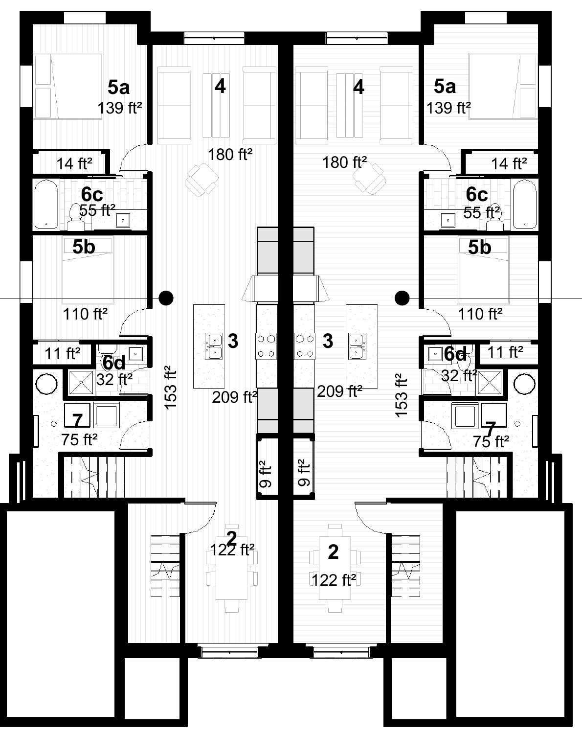 159 / 159A Woodland Drive Lower unit floor plan