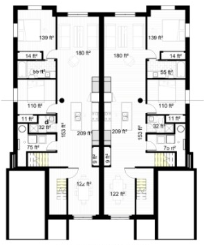 223 / 223A Ruby Drive Lower unit floor plan