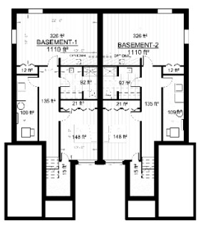 Regular Semi-Detached Lower level floor plan
