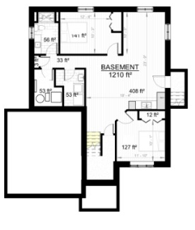 Single Family Home Lower level floor plan