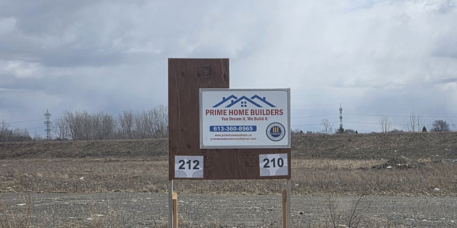 210 / 210A Ruby Drive, The lot today: our sign for 210 and 212 Ruby Drive on Lot 18